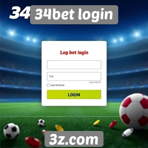 Visão geral do processo de login no 34bet